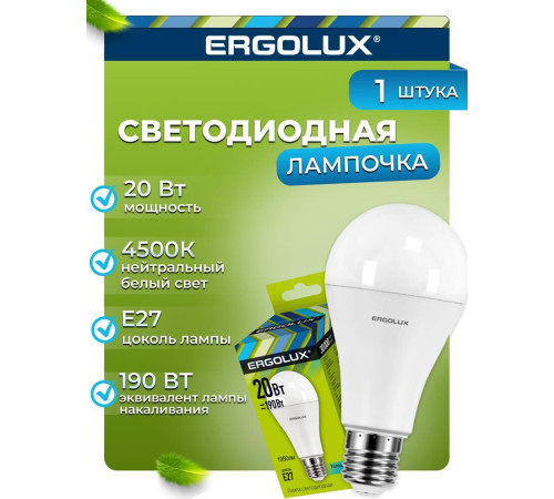 ERGOLUX (13183) LED-A65-20W-E27-4K