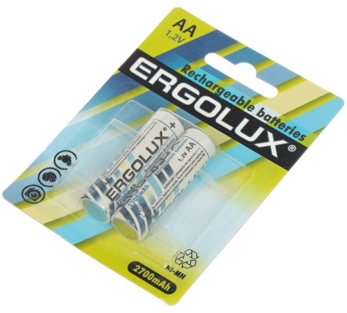 ERGOLUX (12445) AA-2700MAH NI-MH BL-2 (NHAA2700BL2, аккумулятор,1.2В)