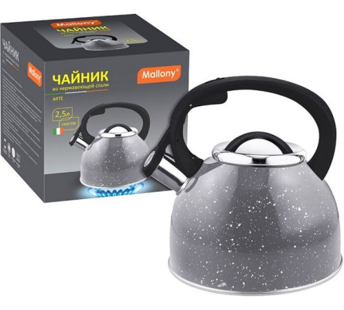 MALLONY Чайник 2.5 л из нерж стали со свистком 