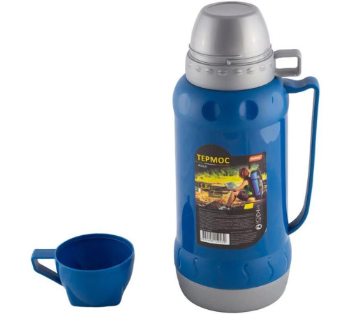 MALLONY Термос в пластиковом корпусе со стеклянной колбой ACQUA, 1,8 л (2 чашки) (008240)