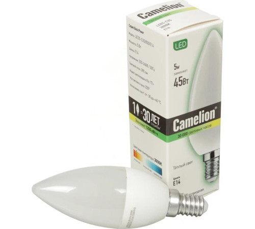 CAMELION (12031) LED5-C35/830/E14/5Вт/3000K