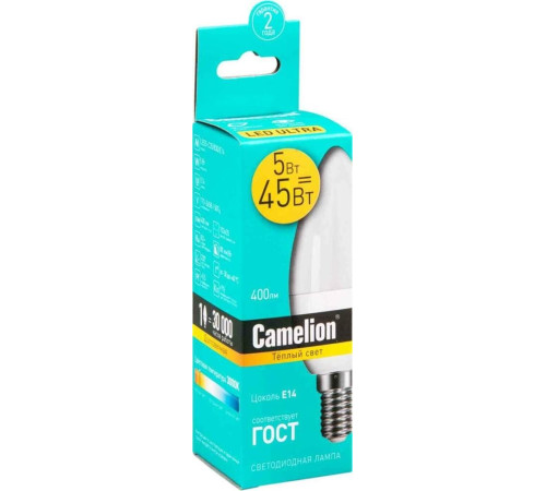 CAMELION (12031) LED5-C35/830/E14/5Вт/3000K