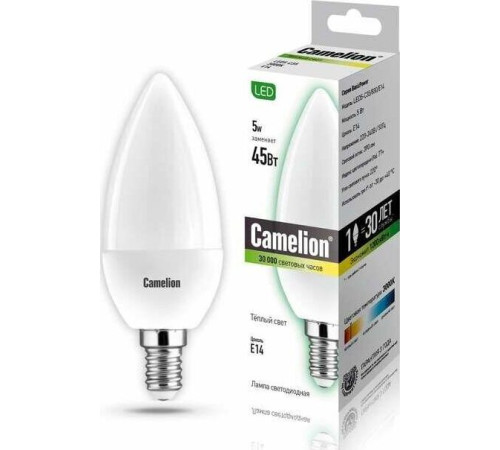 CAMELION (12031) LED5-C35/830/E14/5Вт/3000K