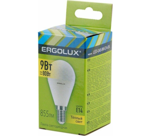 ERGOLUX (13173) LED-G45-9W-E14-3K