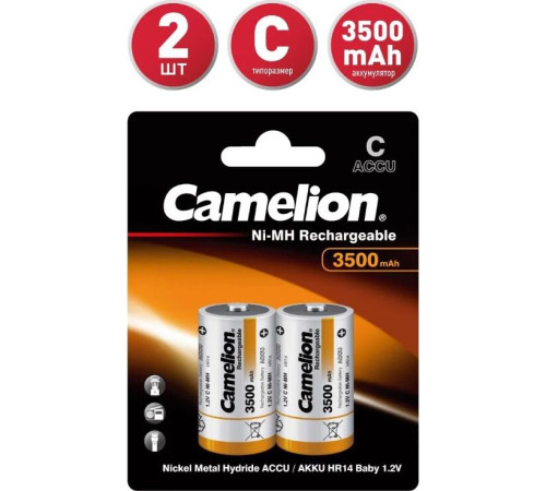 CAMELION (6184) C- 3500MAH NI-MH BL-2 (NH-C3500BP2, аккумулятор,1.2В)