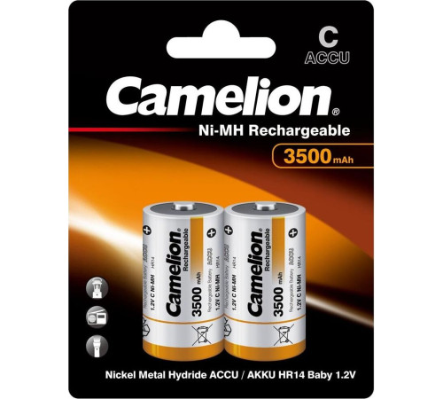 CAMELION (6184) C- 3500MAH NI-MH BL-2 (NH-C3500BP2, аккумулятор,1.2В)