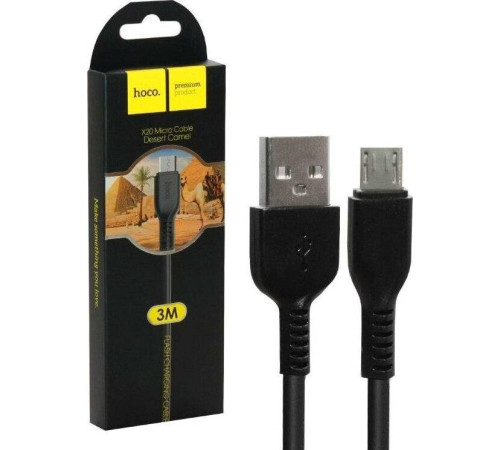 HOCO (6957531068945) X20 USB (m)-microUSB (m) 3.0м - черный