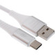 SMARTBUY (iK-3112ERG white) TYPE C кабель в рез.оплет. GEAR, 1м. мет.након.,<2А, бел.