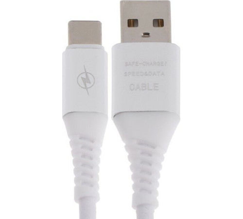 SMARTBUY (iK-3112ERG white) TYPE C кабель в рез.оплет. GEAR, 1м. мет.након.,<2А, бел.