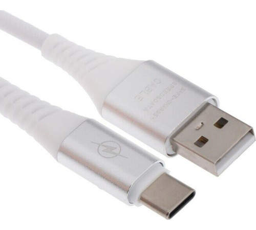 SMARTBUY (iK-3112ERG white) TYPE C кабель в рез.оплет. GEAR, 1м. мет.након.,<2А, бел.