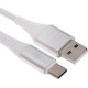 SMARTBUY (iK-3112ERG white) TYPE C кабель в рез.оплет. GEAR, 1м. мет.након.,<2А, бел.