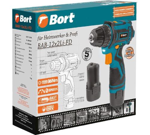 BORT BAB-12X2LI-FD (2X1,5 AH)