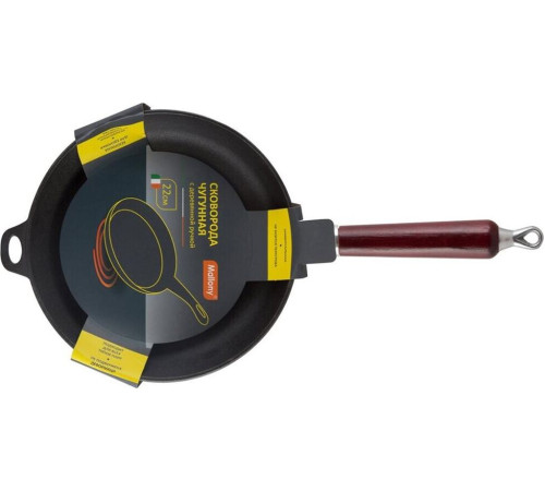 MALLONY Сковорода чугунная с деревянной ручкой CIF22-W, диаметр — 22 см (983002)