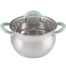 MALLONY Кастрюля MENTOLO, 2,6 л, из нержавеющей стали с крышкой, ручки с силиконом (103576)
