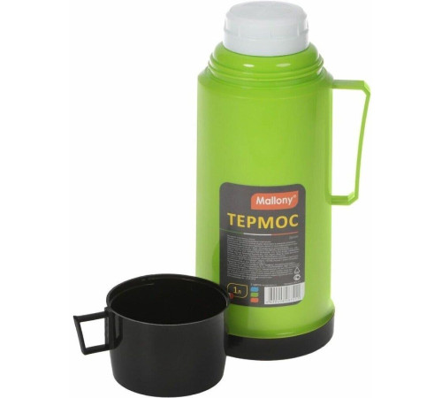 MALLONY Термос в пластиковом корпусе со стеклянной колбой 2644H, 1,0 л. (001721)