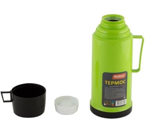 MALLONY Термос в пластиковом корпусе со стеклянной колбой 2644H, 1,0 л. (001721)