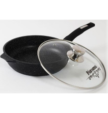 МЕЧТА С30802 Гранит black 30см несъемная ручка стеклянная крышка