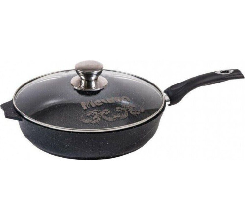 МЕЧТА С30802 Гранит black 30см несъемная ручка стеклянная крышка