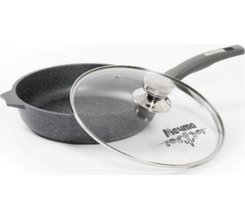 МЕЧТА С30701 Гранит 30см несъемная ручка стеклянная крышка