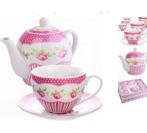 LORAINE 30876 Чайный сервиз 13пр с чайником 1л LR (х4)