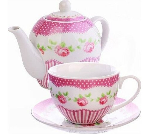 LORAINE 30876 Чайный сервиз 13пр с чайником 1л LR (х4)