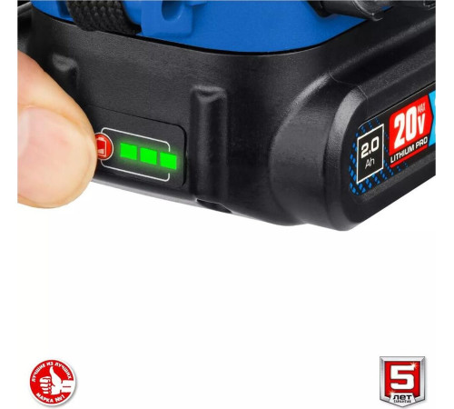 ЗУБР GB-250-22 20В бесщеточный гайковерт, 2 АКБ (2Ач), в кейсе, Профессионал