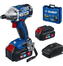 ЗУБР GB-250-42 20В бесщеточный гайковерт, 2 АКБ (4Ач), в кейсе, Профессионал