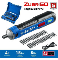 ЗУБР PSD-4S 3,6В, в кейсе с набором 33 бит