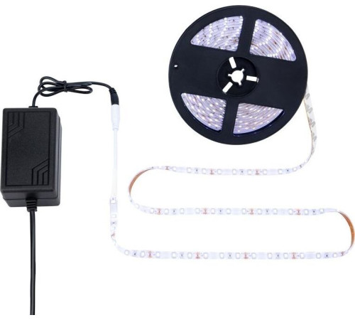 Лента светодиодная LAMPER (142-401) Комплект светодиодной ленты 5 м с блоком питания IP65, холодное белое свечение 6500 К LAMPER