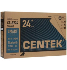 24_LED телевизор Centek CT-8724 SMART, HD, Wi-Fi, Bluetooth, HDMIx2, USBx2, DVB-T/T2 Яндекс ТВ