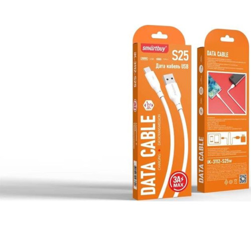 SMARTBUY (iK-3112-S25w) S25 Type C белый, 3А,soarer,TPE, 1 м