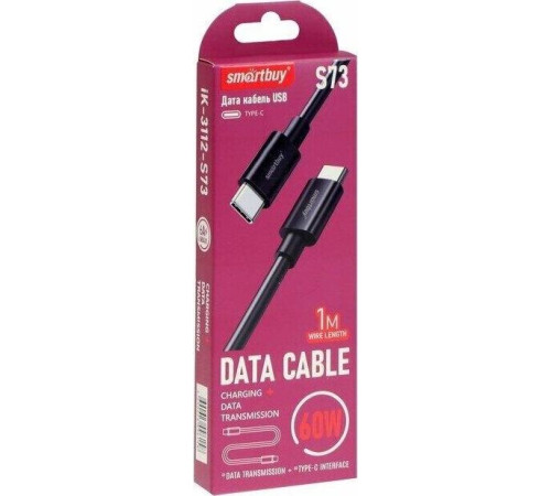 SMARTBUY (iK-3112-S73b) S73 Type C черный, 6А, 60 вт, 1 м