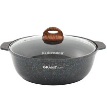Жаровня КУКМОР жгг31а а/пр литая 3,0л стекл/кр Granit ultra blue