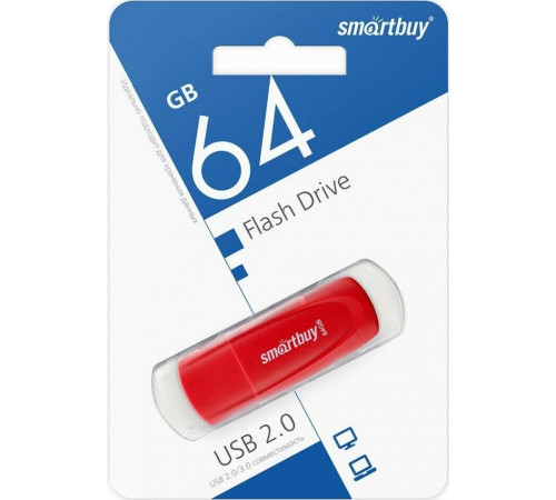 SMARTBUY (SB064GB2SCR) UFD 2.0 064GB Scout Red красный