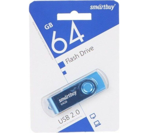 SMARTBUY (SB064GB2TWB) UFD 2.0 064GB Twist Blue синий