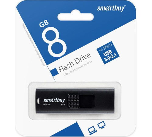 SMARTBUY (SB008GB3FSK) UFD 3.0/3.1 008GB Fashion Black черный