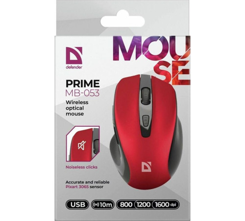 мышь DEFENDER (52052) Prime MB-053 красный
