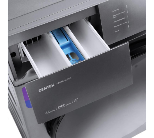 Стиральная машина Centek CT-1971 (серый) 1200 / 6кг / 42см / 10пр / LED-Дисп/Очистка барабана / A++