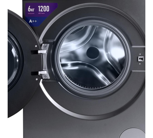 Стиральная машина Centek CT-1971 (серый) 1200 / 6кг / 42см / 10пр / LED-Дисп/Очистка барабана / A++