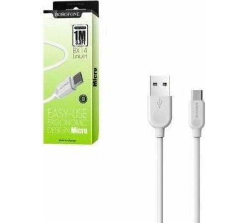 BOROFONE (6957531090014) BX14 USB (m)-microUSB (m) 2.0m - белый