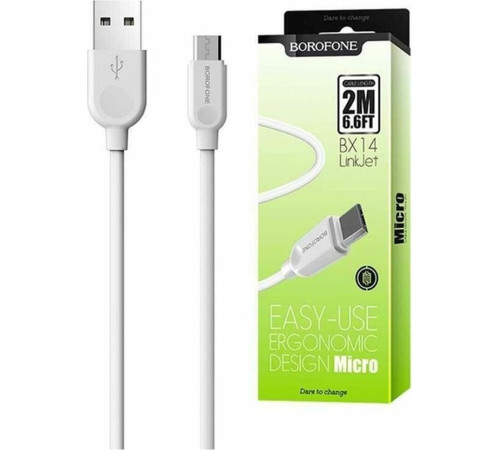 BOROFONE (6957531090014) BX14 USB (m)-microUSB (m) 2.0m - белый