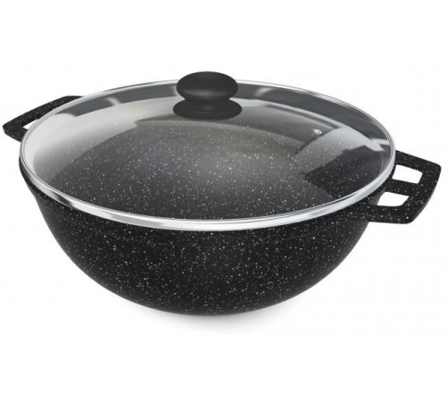 НЕВА МЕТАЛЛ ПОСУДА 186845сф а/пр литой 4,5л стекл/кр Черный гранит