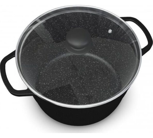 НЕВА МЕТАЛЛ ПОСУДА 186660 а/пр литая 6,0л стекл/кр Черный гранит