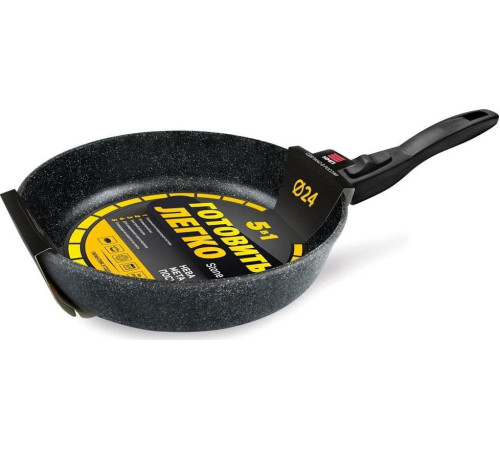 НЕВА МЕТАЛЛ ПОСУДА GL2024 а/пр литая 24см съемн/руч Готовить легко stone