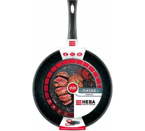 НЕВА МЕТАЛЛ ПОСУДА 18128 а/пр литая 28см Черный гранит