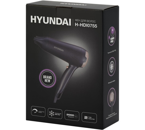 HYUNDAI H-HDI0755, 2000Вт, черный матовый