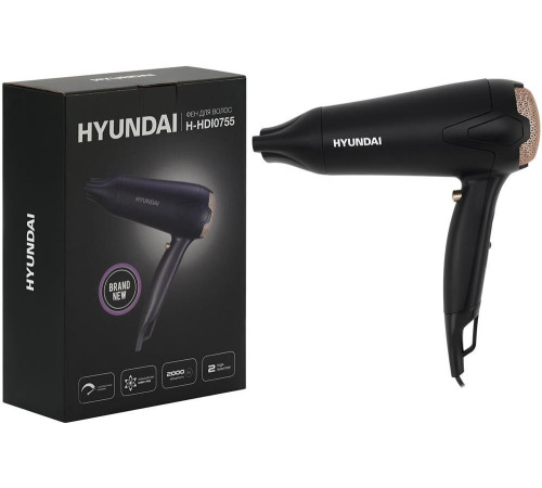 HYUNDAI H-HDI0755, 2000Вт, черный матовый