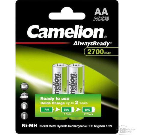 CAMELION (15036) Always Ready AA-2700mAh Ni-Mh BL-2