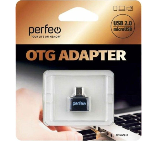 PERFEO (PF_B4995) adapter USB на micro USB c OTG (PF-VI-O010 Black) чёрный