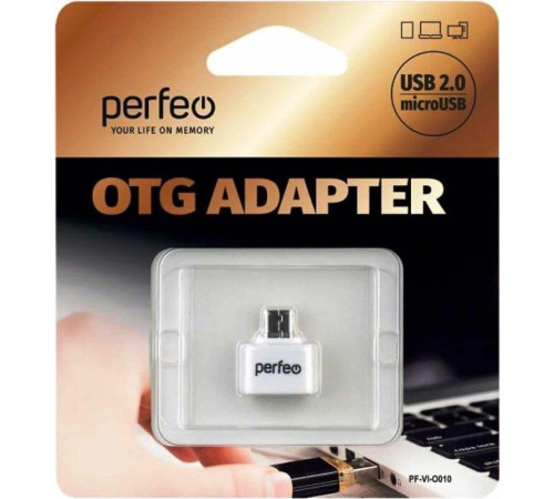 PERFEO (PF_B4997) PF-VI-O010 White adapter USB на micro USB c OTG
